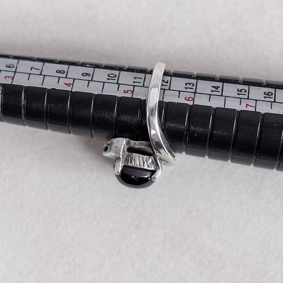 Sterling Silver Double Garnet Bypass Ring Size 5.5 Double Cabochon 5.4g - Picture 6 of 7